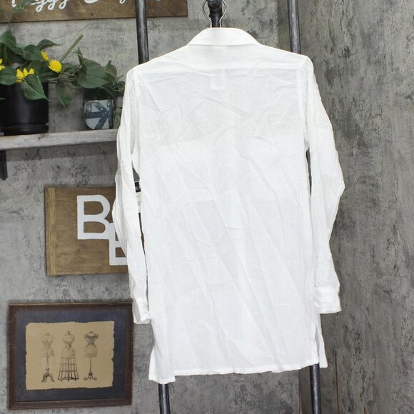 NWT Lauren Ralph Lauren Crushed Cotton Camp Shirt Cover Up 20113076 White XS - Picture 5 of 7